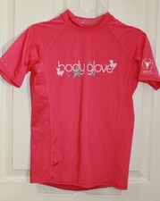 BODY GLOVE Youth Girls RASH GUARD Pink SIZE 14 Short Sleeve