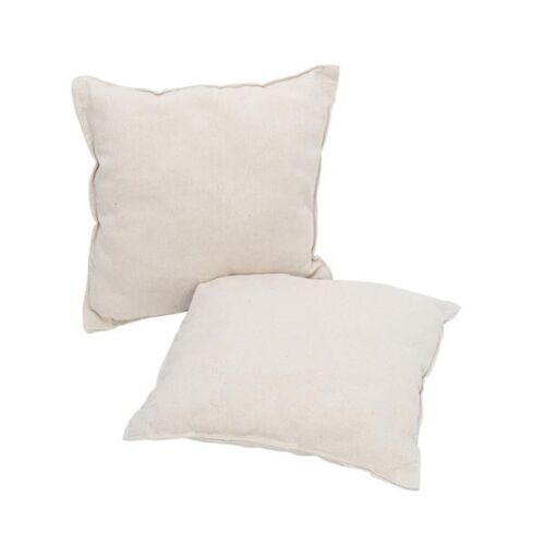 Hanging Chair Cotton Canvas Hanging Rope with 2 Pillows Outdoor Hammock, Beige - Picture 3 of 12