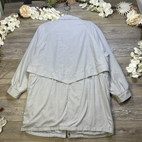VTG Forecaster Coat Women’s Size Medium Rain Jacket Light Blue Lined Pocket Long - Picture 3 of 17