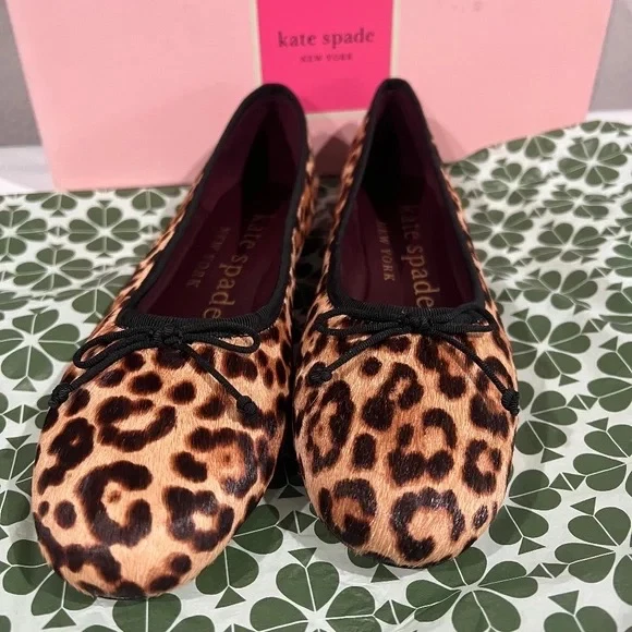 NEW Kate Spade New York Honey Women s CALF HAIR bow Ballet Flats