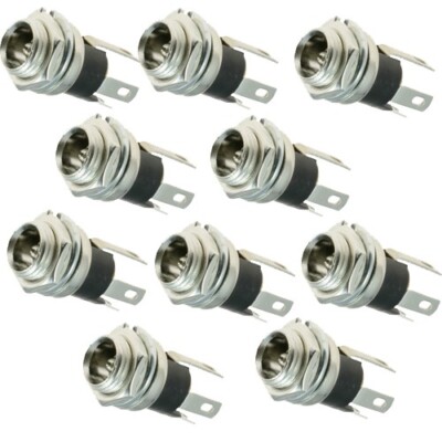 10 pcs 5.5mm x 2.1mm DC Jack Socket Panel Mount Power Connector B0 5.5 x 2.1 2.1