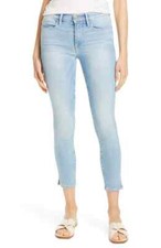 FRAME DENIM Le High Waist Crop Slit Hem Skinny Jeans Ocean Ridge 26 220 A200