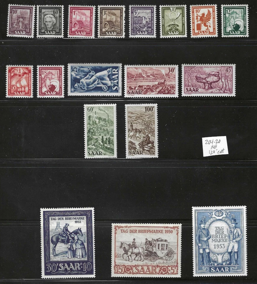 SAAR 1949-1957 SC. # 204-220, 247, 263-282, 289-306 & B75, B91 ALL NEVER HINGED - Image 2 of 2