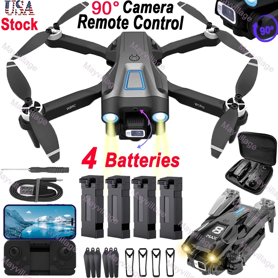 COOLIGG 2024 New RC Drone With 4K HD Dual Camera WIFI FPV Foldable Quadcopter +3 Battery