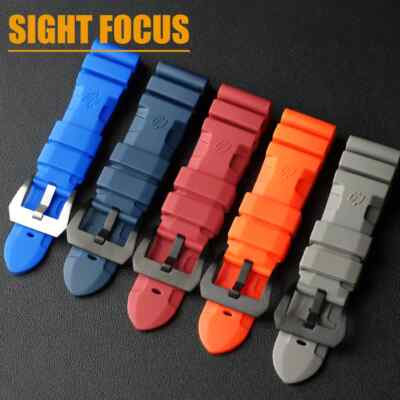 Rubber Watch Bands 22mm 24mm 26mm for Panerai Submersible Luminor Radiomir Strap