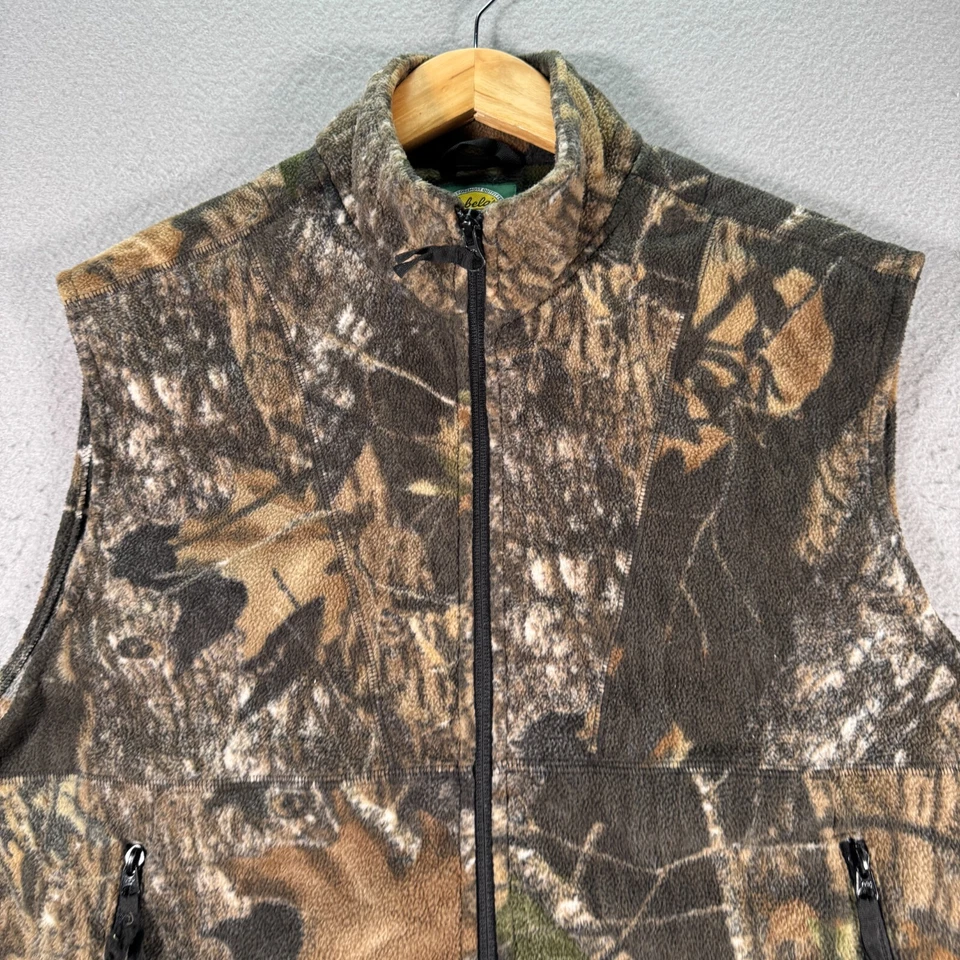 Cabelas Camo Vest Mens Large Reg Brown Comfort Fleece Full Zip Hunting Outdoor - Image 3 of 4