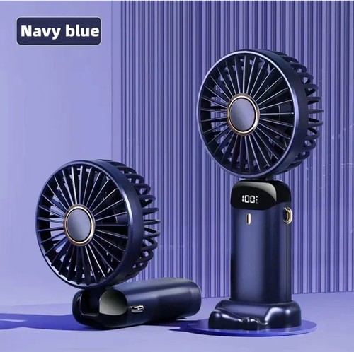 UK Portable Hand-held Fan Mini Folding Desk Fan Cooler USB Rechargeable - Blue - Picture 2 of 11
