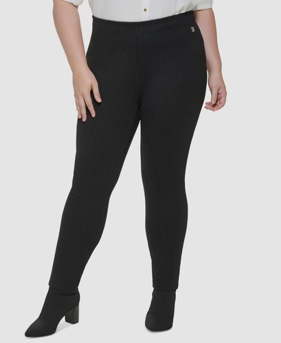 Calvin Klein Women's Black Plus Size Pinstripe Pull-On Pants Size 2X