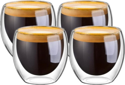 Glass Cups Shot Glass Coffee Espresso Cups Cafecito Cups Double Wall Thermo Insu
