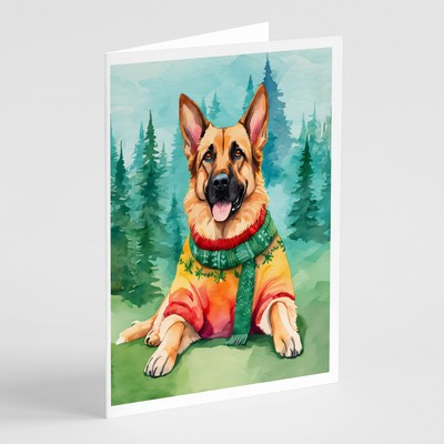 German Shepherd Christmas Greeting Cards and Envelopes Pack of 8 DAC3466GCA7P