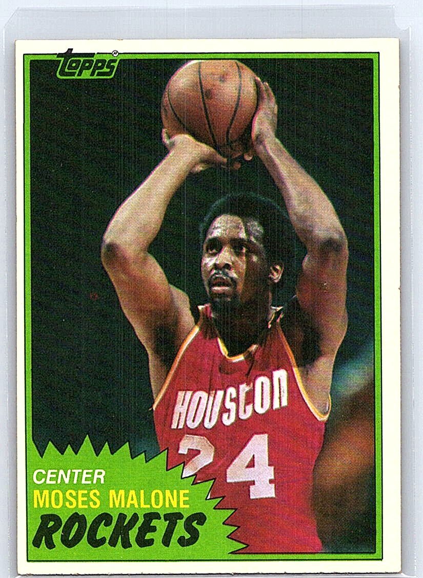 Moses Malone 1981-82 Topps #14 Basketball Card Houston Rockets