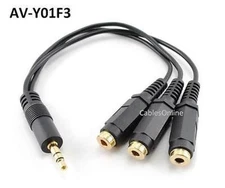 CablesOnline 3.5mm (1/8") TRS Male Plug to 3x Female Stereo Audio Splitter