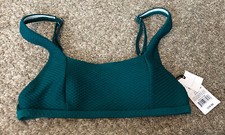 NWT Shade and Shore Green Textured Bralette Bikini Top Size Small