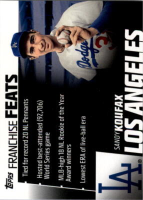 2019 Topps Franchise Feats #FF14 Sandy Koufax - NM-MT