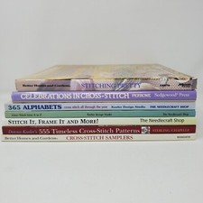 Lot of 7 Cross-Stitch Books - Needlecraft Shop, Better Homes  Gardens, Holiday