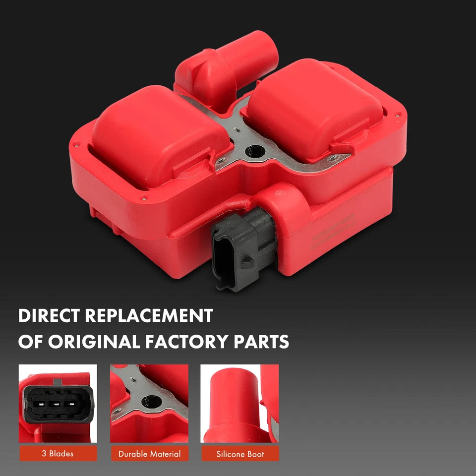8Pcs Red Ignition Coil & 16Pcs Double Iridium Spark Plug for Mercedes-Benz S430 - Image 3 of 4