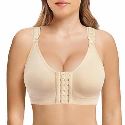 Rolewpy Women Post Surgery Bra Front Closure Sport Bra Removable Pads  Wirefree