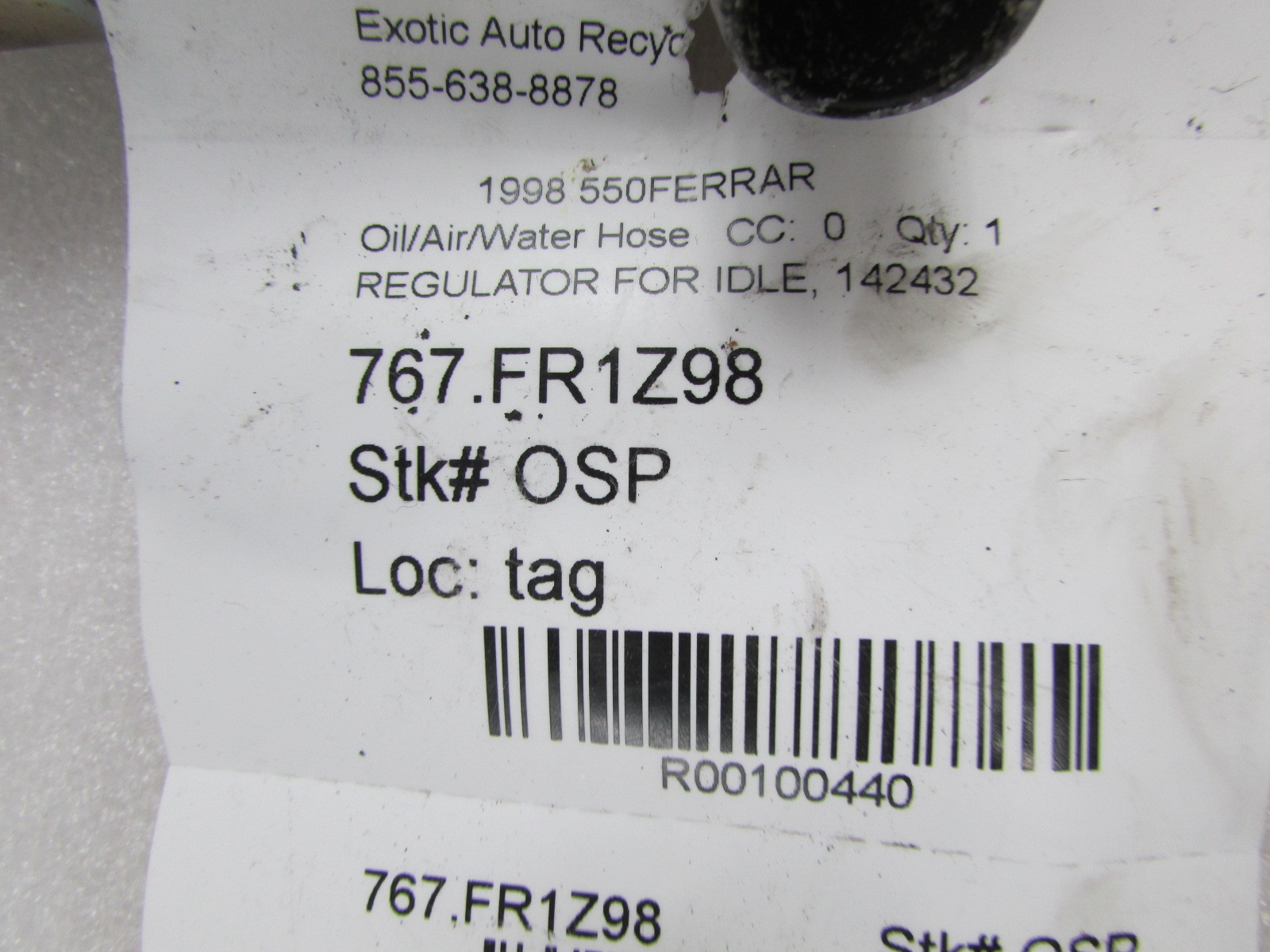 Ferrari 348, Idle Speed Control Valve, Used,  P/N 142432