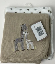 NWT Koala Baby Tan Beige Brown Giraffe And White Polka Dot Thermal Blankets