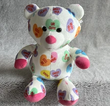 Candy Heart Bear Plush The Original Word Hearts KISS ME Valentine’s Day