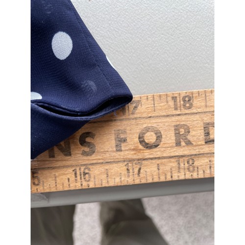 Lauren Ralph Lauren Navy Polka Dot Wrap Dress Navy Blue Chiffon Women 4 Classic - Picture 4 of 6