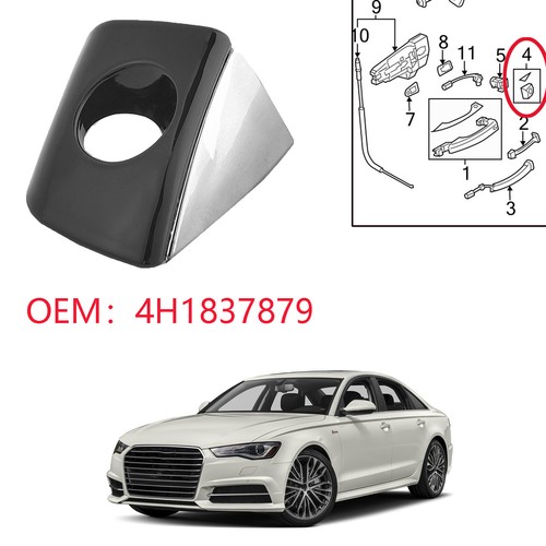 For RS6 RS7 Audi A6 A7 A8 Chrome front left door handle key hole cover 4H1837879 - Picture 7 of 8