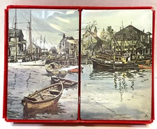 Vintage Redislip Nautical Theme Playing Cards New Sealed Double Deck Red Plastic