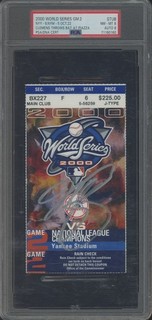 Mike Piazza Signed World Series Ticket Clemens Throws Bat PSA 8 PSA/DNA 8 AUTO