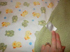 4C 30x40 Kidsline CARTER'S FROG DUCK Plush Velour Sherpa Crib baby Blanket