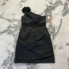 Nue by Shani Womens Size 10 Black Satin One Shoulder Cocktail Dress NWT