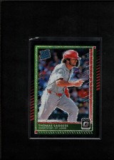 Thomas Saggese Black Circles Optic Prizm Rated Rookie 2025 Donruss #30 Cardinals