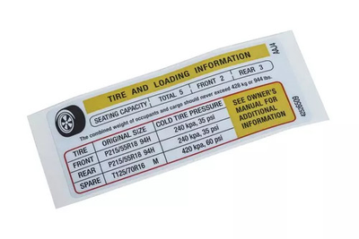 #ad Genuine GM Tire Pressure Label 42526509 $24.04