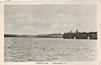 Caspian Lake Greensboro VT White Border Postcard 1931 U
