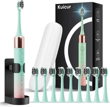 Portable Electric Soft Toothbrush with Travel Case, 90-Day Largest Battery Life,