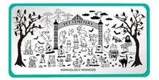Maniology MXM040 Pet Cemetery Nail Halloween Animals Stamping Plate Cemetary
