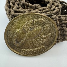 Scorpio Zodiac Belt Buckle Solid Brass Vintage Astrology Belt Buckle Women