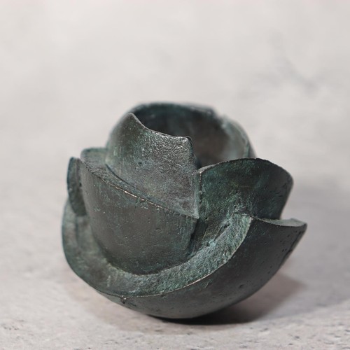 Japanische Bronze Rose Blume Skulptur von Ryokichi Mukai signiert mit Box Kunst BOS962 - Bild 4 von 17