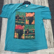 Vintage 90s Lifeguard Bugle Boy Volleyball Sports Tee XL Teal Made In USA