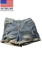 California Vintage Junior Cuffed distressed Jean Shorts Size 9