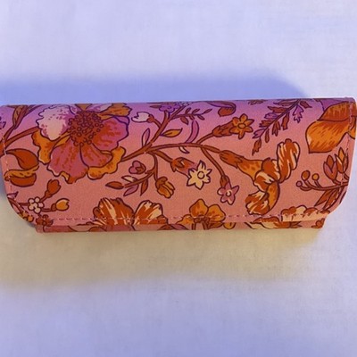Vera Bradley Hard Case Glasses Sunglasses Reading Floral Pink Orange Felt Lining