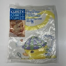 VTG 80  s Curity One Piece Underwear Shirt And Diaper Cover All In One Sz Medium