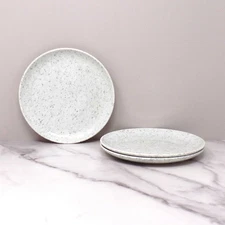 Vintage Joan Luntz Gaiety Melmac 6” Plates, Speckled White & Gray - set of 3