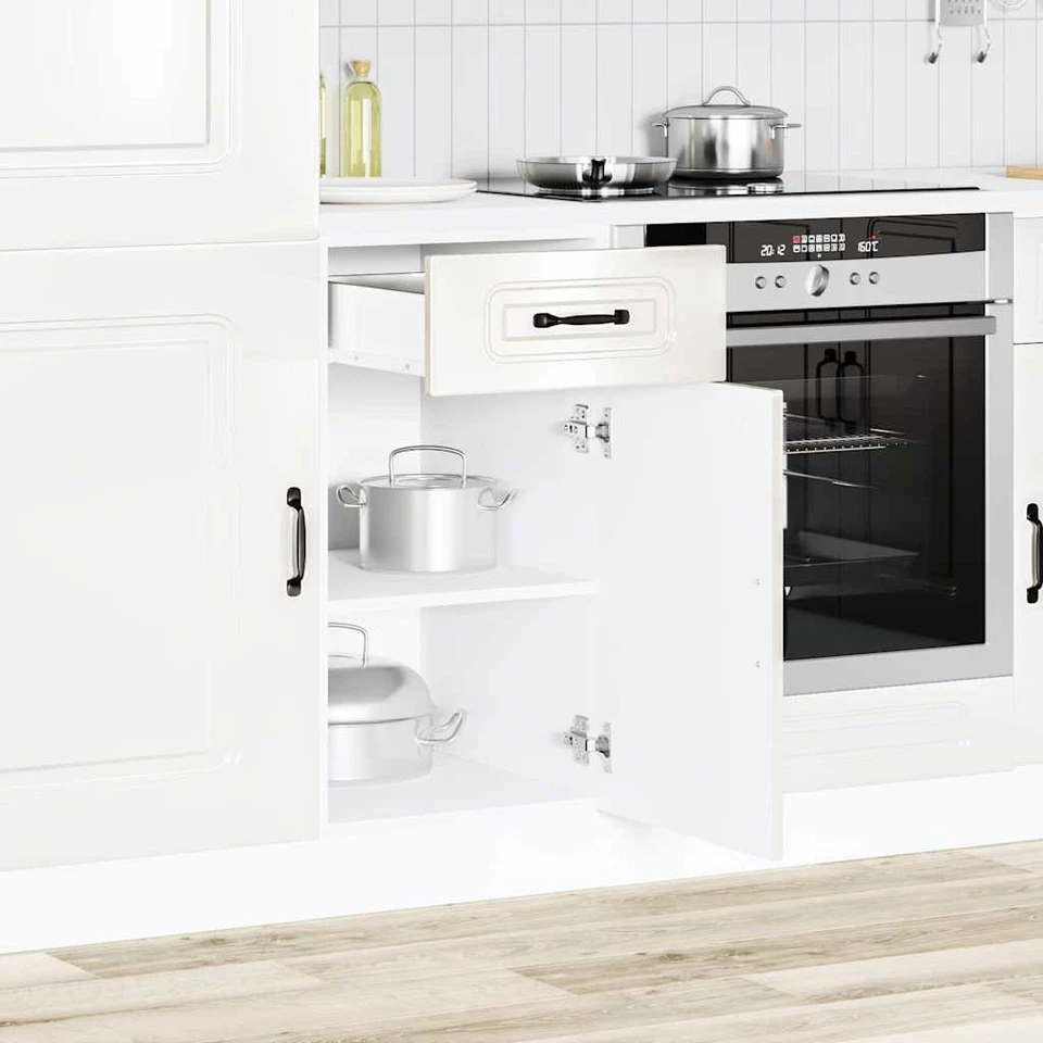 Base da Cucina Kalmar Nero in Legno Multistrato mobile base lavello vidaXL - Immagine 4 di 4