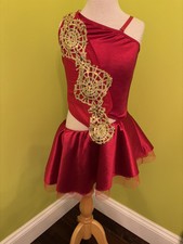 Tenth House Dance Costume Infrared TH16011 Red PA/XSA Asymetrical One Piece