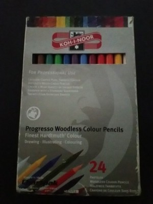Koh-I-Noor  Woodless Colored Pencils   Hardtmuth Colour 24 Ct Professional 
