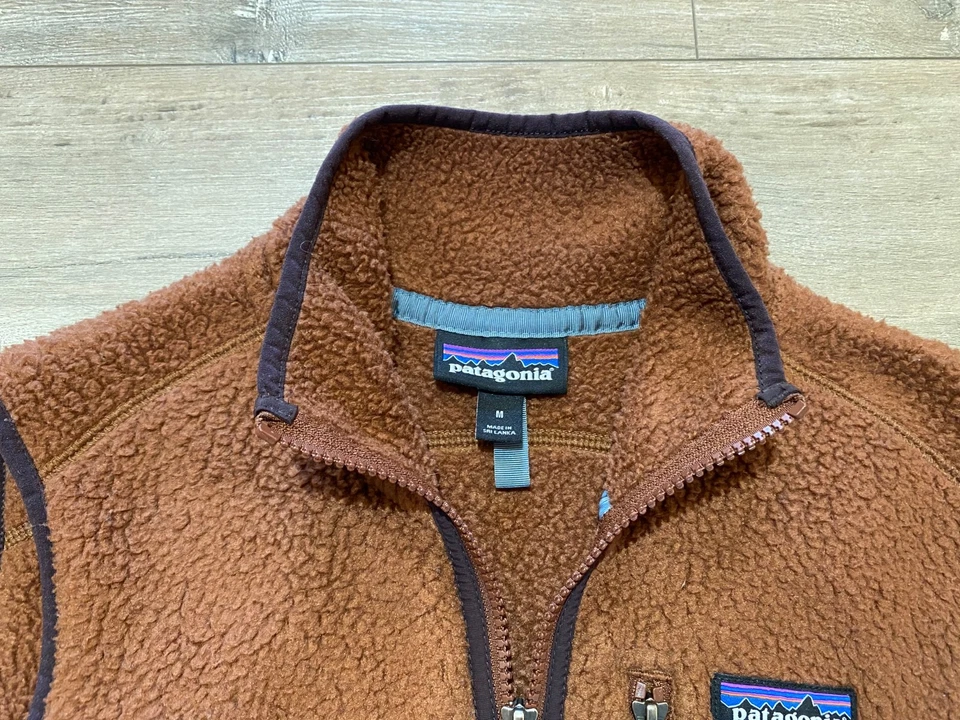 Colete Patagonia Retro Pile Fleece Feminino M Ferrugem Marrom Caminhada ao Ar Livre 22825 Zíper Completo - Imagem 3 de 4