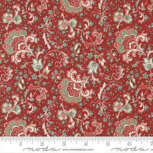 Rendezvous, Crimson Bundle of 8 Different 1/2-Yard Prints, Total 4 Yards. - Picture 4 of 9