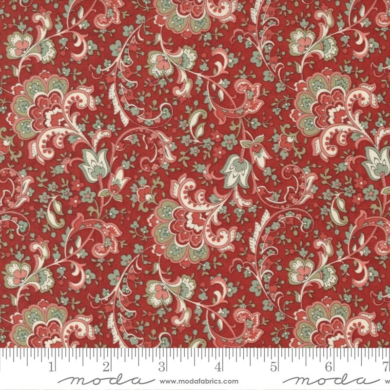 Rendezvous, Crimson Bundle of 8 Different 1/2-Yard Prints, Total 4 Yards. - Image 4 of 4