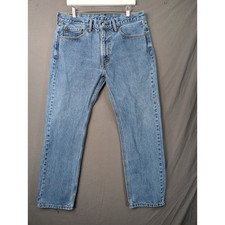 Levis 505 Regular Fit Jeans Mens 36x32 Medium Wash Blue Denim Straight Leg