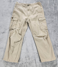 Polo Jeans Co Cargo Pants Mens 36x30 Beige Adjustable Waist Military Surplus